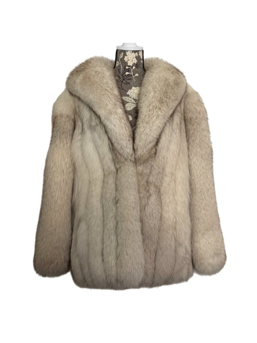 Vintage Katsovos Roselawn Custom Furriers Luxury Silver Fox Fur Coat + Box SZ M?